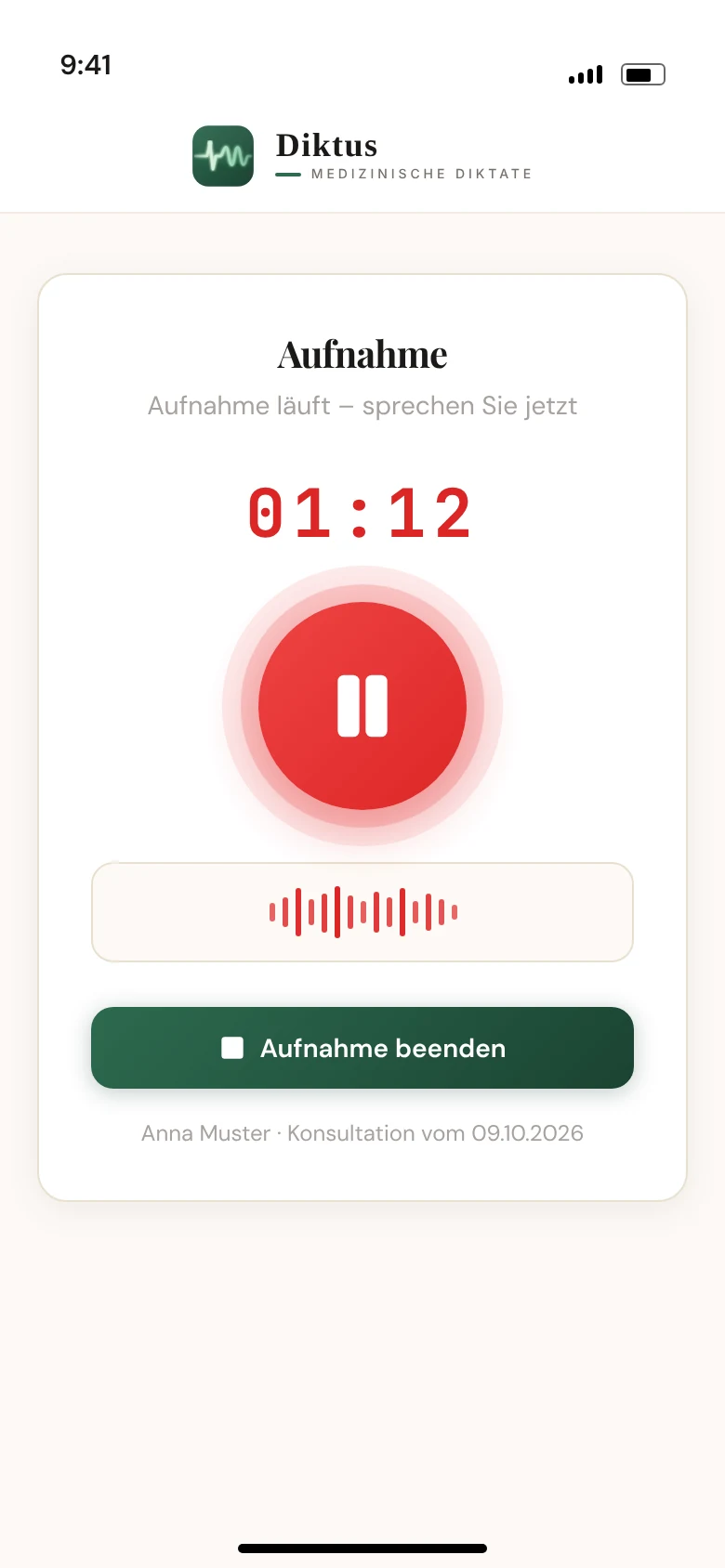 Aufnahme mit dem Handy